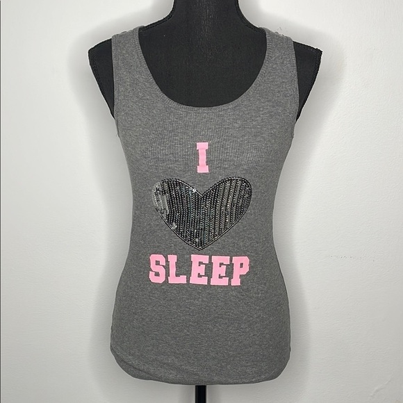 grumpy & gorgeous Other - GRUMPY & GORGEOUS Gray Sleeveless Top with Pink and Black Accents